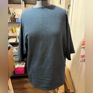 James Street Co Backwards Tee, Size L Reversible French Terry Tunic Top